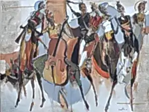 NURETTİN AKKAYA tarafından 2023 yılında 180x240 cm ölçülerinde Tuval üzeri yağlı boya tekniği ile yapılmıştır.