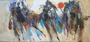 NURETTİN AKKAYA tarafından 2023 yılında 70x150 cm ölçülerinde Tuval üzeri yağlı boya tekniği ile yapılmıştır.