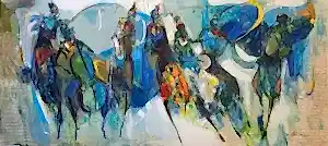 NURETTİN AKKAYA tarafından 2023 yılında 80x180 cm ölçülerinde Tuval üzeri yağlı boya tekniği ile yapılmıştır.