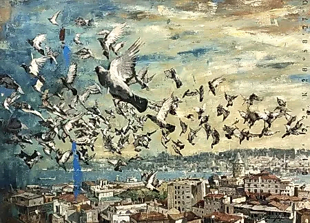 OSMAN AKÇA  tarafından 90x125 cm ölçülerinde Tuval üzeri yağlı boya tekniği ile yapılmıştır.