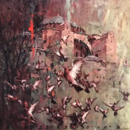 OSMAN AKÇA  tarafından 90x90 cm ölçülerinde Tuval üzeri yağlı boya tekniği ile yapılmıştır.