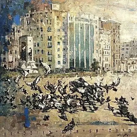 OSMAN AKÇA  tarafından 76x76 cm ölçülerinde Tuval üzeri yağlı boya tekniği ile yapılmıştır.