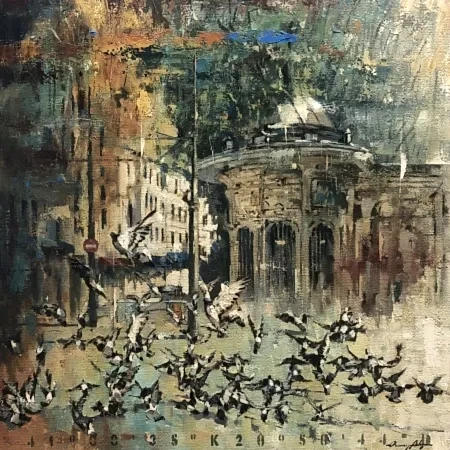 OSMAN AKÇA  tarafından 76x76 cm ölçülerinde Tuval üzeri yağlı boya tekniği ile yapılmıştır.