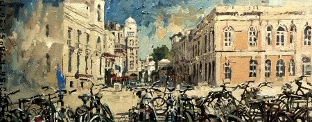 OSMAN AKÇA  tarafından 43x110 cm ölçülerinde Tuval üzeri yağlı boya tekniği ile yapılmıştır.