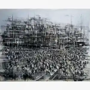 AYHAN ÇETİN tarafından 2022 yılında 120x150 cm ölçülerinde Tuval üzeri akrilik boya tekniği ile yapılmıştır.