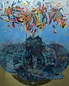 ENGİN KORKMAZ tarafından 2019 yılında 150x120 cm ölçülerinde Tuval üzeri akrilik boya tekniği ile yapılmıştır.