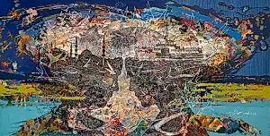 ENGİN KORKMAZ tarafından 2019 yılında 56x110 cm ölçülerinde Tuval üzeri akrilik boya tekniği ile yapılmıştır.