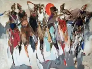 NURETTİN AKKAYA tarafından 180x240 cm ölçülerinde Tuval üzeri yağlı boya tekniği ile yapılmıştır.