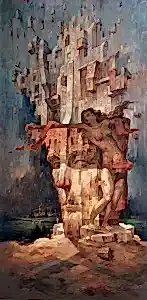 ADEM BAŞPINAR tarafından 140x70 cm ölçülerinde Tuval üzeri akrilik boya tekniği ile yapılmıştır.