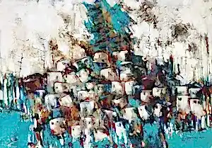 NACİYE BOZDOĞAN AKBAŞ tarafından 70x100 cm ölçülerinde Tuval üzeri akrilik boya tekniği ile yapılmıştır.