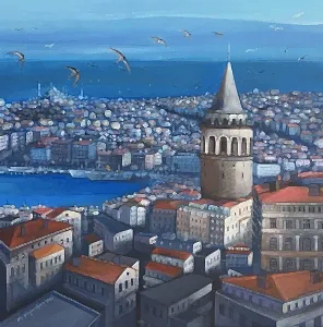 KADİR ŞİŞGİNOĞLU tarafından 60x60 cm ölçülerinde Tuval üzeri akrilik boya tekniği ile yapılmıştır.