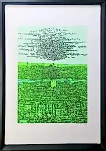 DEVRİM ERBİL tarafından 100x70 cm ölçülerinde Serigrafi tekniği ile yapılmıştır.