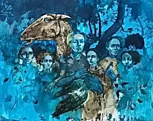 SEMA ÖCAL tarafından 2021 yılında 150x190 cm ölçülerinde Tuval üzeri yağlı boya tekniği ile yapılmıştır.