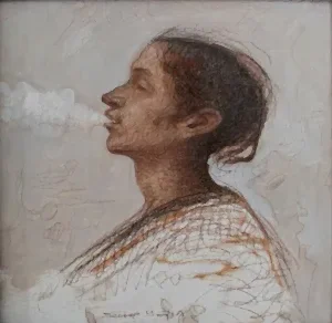 SERTAP YEĞİN tarafından 2017 yılında 30x30 cm ölçülerinde Tuval üzeri karışık teknik tekniği ile yapılmıştır.