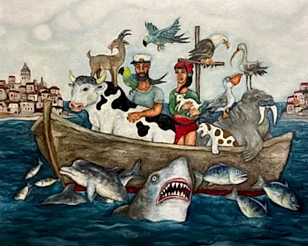 MURAT TOLGA tarafından 2025 yılında 120x150 cm ölçülerinde Tuval üzeri yağlı boya tekniği ile yapılmıştır.