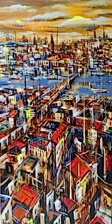 AYHAN ÇETİN tarafından 2025 yılında 130x65 cm ölçülerinde Tuval üzeri akrilik boya tekniği ile yapılmıştır.