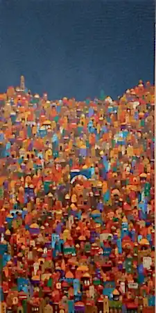 BİNNUR YÜCEBAŞ RUOCCO tarafından 2025 yılında 130x65 cm ölçülerinde Tuval üzeri yağlı boya tekniği ile yapılmıştır.