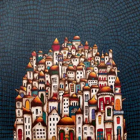 BİNNUR YÜCEBAŞ RUOCCO tarafından 2025 yılında 40x40 cm ölçülerinde Tuval üzeri yağlı boya tekniği ile yapılmıştır.