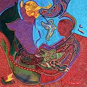 NECMETTİN ÖZLÜ tarafından 2024 yılında 60x60 cm ölçülerinde Tuval üzeri akrilik boya tekniği ile yapılmıştır.