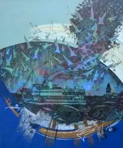 ENGİN KORKMAZ tarafından 2017 yılında 60x50 cm ölçülerinde Tuvale üzeri akrilik boya tekniği ile yapılmıştır.