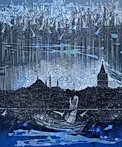 ENGİN KORKMAZ tarafından 2017 yılında 60x50 cm ölçülerinde Tuvale üzeri akrilik boya tekniği ile yapılmıştır.