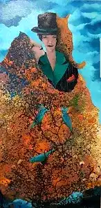 EROL PELİOĞLU tarafından 130x65 cm ölçülerinde Tuval üzeri yağlı boya tekniği ile yapılmıştır.