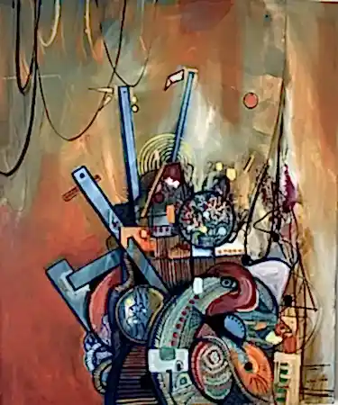 VOLKAN ÇOBAN tarafından 2025 yılında 120x100 cm ölçülerinde Tuval üzeri yağlı boya tekniği ile yapılmıştır.