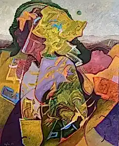 NECMETTİN ÖZLÜ tarafından 2023 yılında 100x81 cm ölçülerinde Tuval üzeri akrilik ve yağlı&nbsp;boya tekniği ile yapılmıştır.