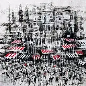 AYHAN ÇETİN tarafından 2025 yılında 50x50 cm ölçülerinde Tuval üzeri akrilik boya tekniği ile yapılmıştır.