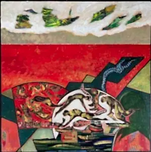 NECMETTİN ÖZLÜ tarafından 2025 yılında 50x50 cm ölçülerinde Tuval üzeri akrilik boya tekniği ile yapılmıştır.