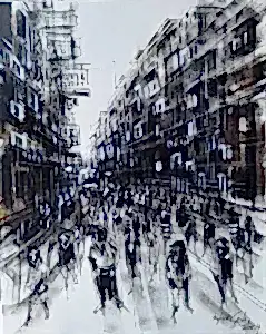 AYHAN ÇETİN tarafından 2024 yılında 100x80 cm ölçülerinde Tuval üzeri akrilik boya tekniği ile yapılmıştır.