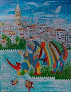 MURAT ÖZDOĞRU tarafından 2025 yılında 150x120 cm ölçülerinde Tuval üzeri akrilik boya tekniği ile yapılmıştır.