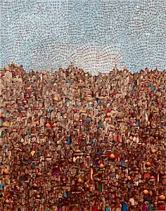 BİNNUR YÜCEBAŞ RUOCCO tarafından 2025 yılında 150x120 cm ölçülerinde Tuval üzeri yağlı boya tekniği ile yapılmıştır.