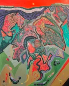 NECMETTİN ÖZLÜ tarafından 2024 yılında 100x80 cm ölçülerinde Tuval üzeri akrilik boya tekniği ile yapılmıştır.