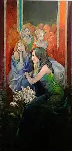 GÜLAY YÜKSEL tarafından 2024 yılında 150x70 cm ölçülerinde Tuval üzeri akrilik boya tekniği ile yapılmıştır.