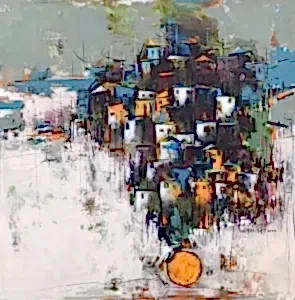 NACİYE BOZDOĞAN AKBAŞ tarafından 2023 yılında 100x100 cm ölçülerinde Tuval üzeri akrilik boya tekniği ile yapılmıştır.