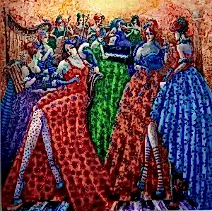 DERYA YILDIZ tarafından 2022 yılında 100x100 cm ölçülerinde Tuval üzeri yağlı boya tekniği ile yapılmıştır.