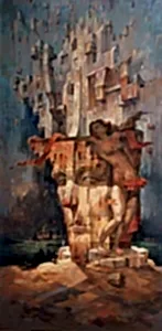 ADEM BAŞPINAR tarafından 2022 yılında 140x70 cm ölçülerinde Tuval üzeri akrilik boya tekniği ile yapılmıştır.