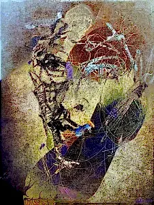 NECMETTİN ÖZLÜ tarafından 2016 yılında 120x90 cm ölçülerinde Tuval üzeri karışık teknik tekniği ile yapılmıştır.