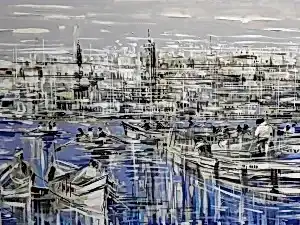 AYHAN ÇETİN tarafından 2022 yılında 80x60 cm ölçülerinde Tuval üzeri akrilik boya tekniği ile yapılmıştır.