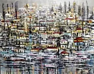 AYHAN ÇETİN tarafından 2022 yılında 120x150 cm ölçülerinde Tuval üzeri akrilik boya tekniği ile yapılmıştır.