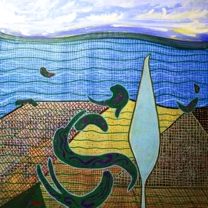 NECMETTİN ÖZLÜ tarafından 2017 yılında 70x70 cm ölçülerinde Tuval üzeri akrilik boya tekniği ile yapılmıştır.