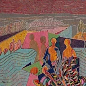 NECMETTİN ÖZLÜ tarafından 2018 yılında 25x25 cm ölçülerinde Tuval üzeri akrilik boya tekniği ile yapılmıştır.