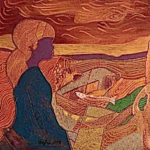 NECMETTİN ÖZLÜ tarafından 2018 yılında 25x25 cm ölçülerinde Tuval üzeri akrilik boya tekniği ile yapılmıştır.