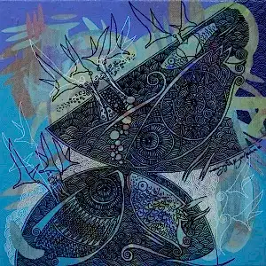 ENGİN KORKMAZ tarafından 2018 yılında 25x25 cm ölçülerinde Tuval üzeri akrilik boya tekniği ile yapılmıştır.