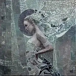 BİNNUR YÜCEBAŞ RUOCCO tarafından 2018 yılında 25x25 cm ölçülerinde Tuval üzeri yağlı boya tekniği ile yapılmıştır.