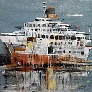 AYHAN ÇETİN tarafından 2018 yılında 25x25 cm ölçülerinde Tuval üzeri akrilik boya tekniği ile yapılmıştır.