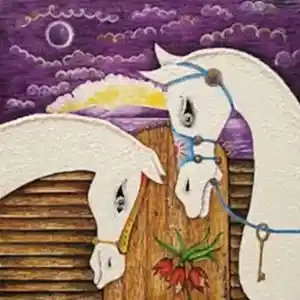 ZEKİYE AKALIN tarafından 2018 yılında 25x25 cm ölçülerinde Tuval üzeri yağlı boya tekniği ile yapılmıştır.