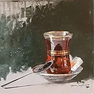 HASAN SAYGIN tarafından 2019 yılında 25x25 cm ölçülerinde Tuval üzeri yağlı boya tekniği ile yapılmıştır.