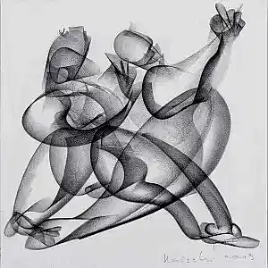 ALİ HERİSCHİ tarafından 2019 yılında 25x25 cm ölçülerinde Kağıt üzeri karışık teknik tekniği ile yapılmıştır.